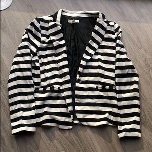 NWOT Black and white striped blazer jacket